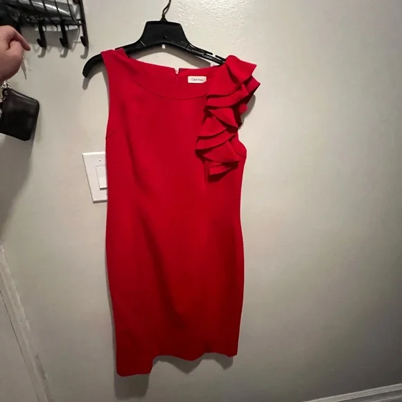 Calvin Klein | Dresses | Calvin Klein Red Dress Size | Poshmark